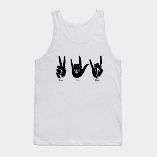 peace love rock and roll B Tank Top